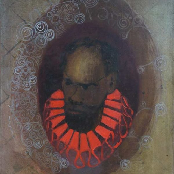 Naval hero with red collar, 2010/2013, 60 x 80 cm, oil, acrylic, beads on canvas Naval hero with red collar, 2010/2013, 60 x 80 cm, oil, acrylic, beads on canvas